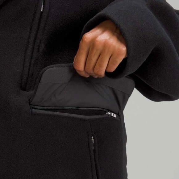 LULULEMON NWT WOOL LONG COAT BLACK SZ 14 - Picture 4 of 10